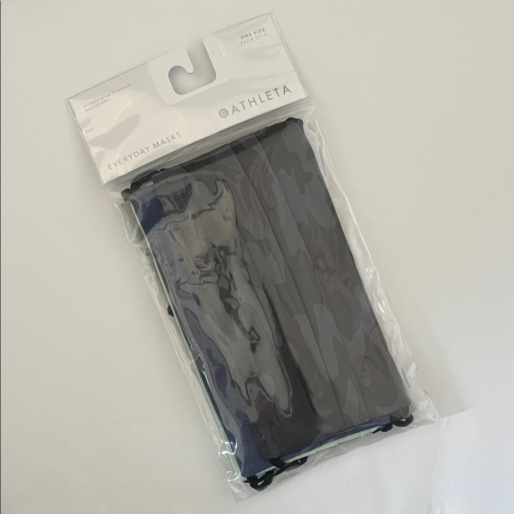 athleta everyday mask 5pk, camo print and assorted colors, one size